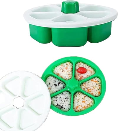 Sushivorm - Driehoek Rijstvorm Rijstvormer - Sushi Tools Rijstbal - driehoekige sushi-vorm voor familierestaurant - camping, kinderlunch - driehoekige rijstbal - groen - 20x6.5x6cm - PP