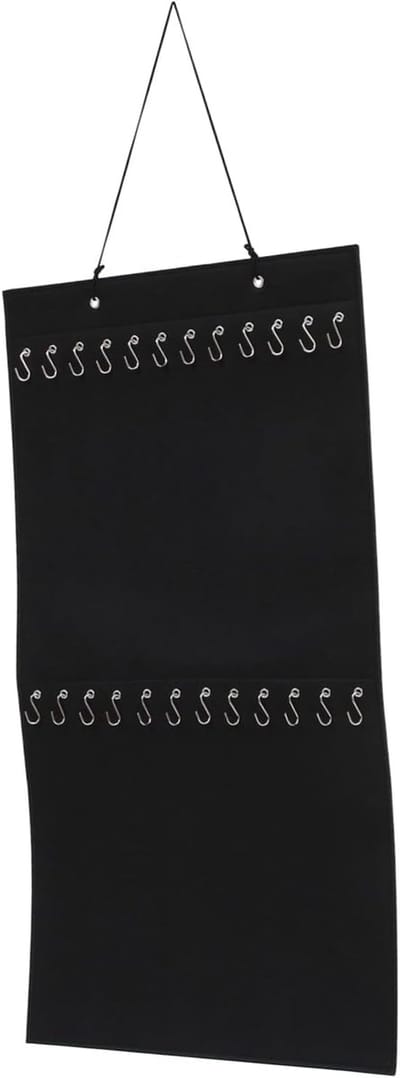 Hangende Opberger - Wandtas - Sieraden Organiseren - 24 Haken - 80x40cm - Zwart