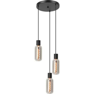 EGLO Majone Hanglamp - E27 - Ø 30 cm - Zwart/Grijs - Smoke Glas - Rookglas