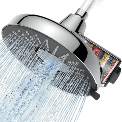 Cosensi- Douchekop 20cm Hoge Druk - Douchekop met Filter - Regendouche - Wandhouder - Chroom - 18-Fasen Waterfilter - Regen Douchekop