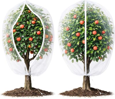 Plantbeschermingsnet - Insectennetten - Boom Beschermnetten met Rits - Fijnmazig Vogel- en Insectenwerend Net voor Tuin en Fruitbomen - 2.4x2.4m - 2stuks