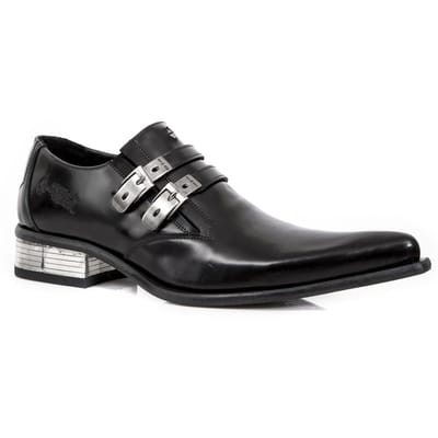 New Rock zwart lederen Newman schoenen met gesp - M-2246-S14