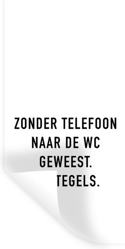 Muurstickers - Sticker Folie - Spreuken - Quotes - Zonder telefoon naar de wc geweest. 146 tegels. - WC - 40x80 cm - Plakfolie - Muurstickers Kinderkamer - Zelfklevend Behang - Zelfklevend behangpapier - Stickerfolie