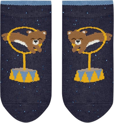 FALKE Baby Show Bears Noppen op de zool katoen huissokken baby blauw - maat 62-68