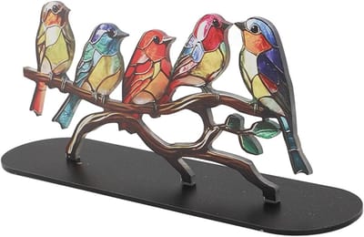 Dailygoods- Vogelstandbeeld Elegante Woondecoratie - Decoratieve Vogels - Acryl Ornamenten - Creatieve Accessoires - Stevig en Onderhoudsvriendelijk - Decoratie
