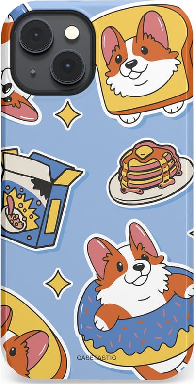 Casetastic Hoesje Geschikt voor Apple iPhone 14 Magsafe - Stijlvolle Beschermende Duo-layer Case - Hondenfeest Ontbijt