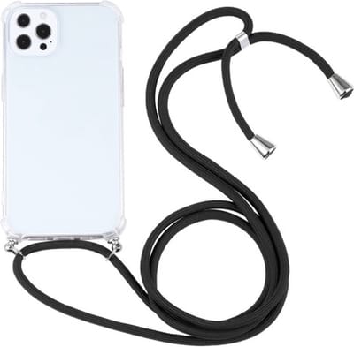 Anti Shock Geschikt voor Apple iPhone 11 pro silicone/TPU back cover/Transparant hoesje met koord + gratis screen protector