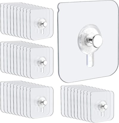 Dailygoods- Fotohaak 20 Stuks - Zelfklevend - Transparant - Voor Foto's/Posters - Maximaal 5 kg - Schokbestendig - Adhesieve Haak