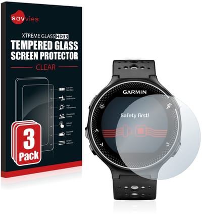 Savvies - Glas Screenprotector voor Garmin Forerunner 230 - Gehard Beschermglas 9H 3 Stuks