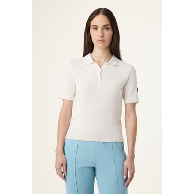 FILA Bb1 Slim Pique Knit Polo Tee Egret Größe: L | Poloshirts Outlet | Damen