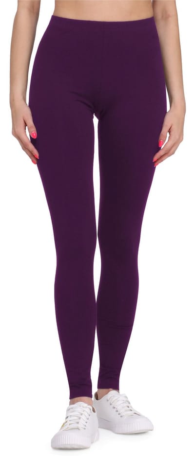 Bellivalini BLV-BLV50-147-LE Dames Leggings - Sport - Vrijetijdsbroek - Lang - Viscose - Sporbroek - Yogabroek - Pruim - M