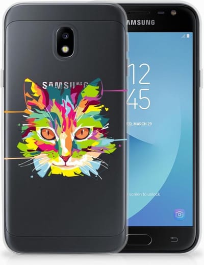 Samsung Galaxy J3 2017 Telefoonhoesje met Naam Cat Color