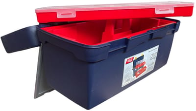 Tayg Toolbox Mod. 19 – 4‑laags Gereedschapskoffer – 58 × 29 × 29 cm – Kunststof – Rood/Blauw – 5 Compartimenten