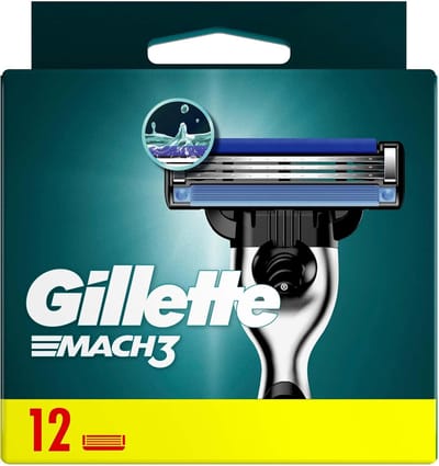 Gillette Mach 3 -Razor Blade Refills - Lange levensduur per mesje - Comfort dankzij glij-/lubricatiestrip - Drie scherp gestructureerde bladen