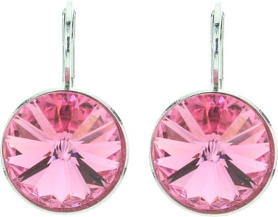 Behave - Oorhangers met roze kristal - elegant vrouwelijk romantisch