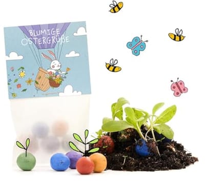Kleurrijke Bloemzaden in Zak - Set van 10 voor Pasen, Duurzaam Cadeau voor Tuin en Balkon