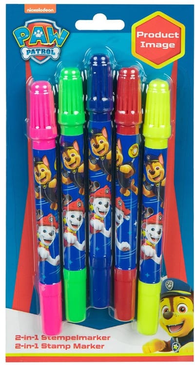 Undercover PAW Patrol stempelstiften 2in1 set - 5 kleuren - creatief speelgoed.
