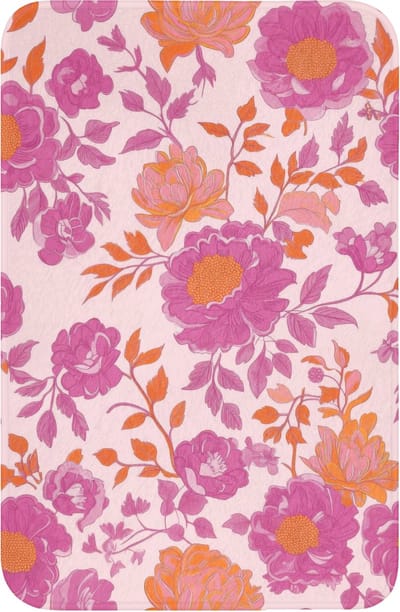 WC mat 40x60 cm - Antislip - Bloemenpatroon - Roze - Oranje - Bloemen - Toiletmat - Vloermat - Douchemat - Toilet tapijt - Toiletmatten