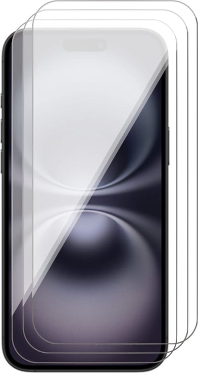 Screenprotector geschikt voor iPhone 16 - 3x Gehard Glazen Tempered Glass Krasbestendige Screen Protector