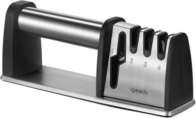 Igoods Messenslijper - Schaarslijper - Professionele Messenslijper - Voor Messen en Scharen - Met Handvat - Anti-slip - Diamant Coating