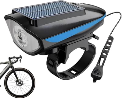 Zonne-aangedreven LED Fietslicht met Waterdichte Koplamp en Hoorn voor Veilig Fietsen 's Nachts