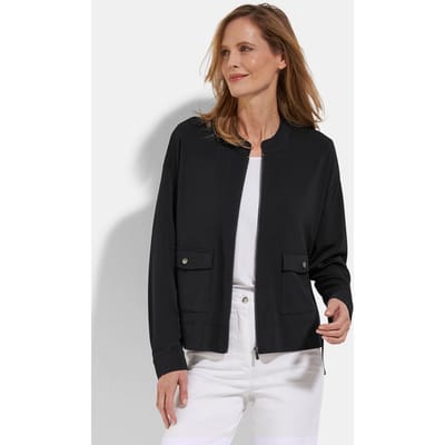 Blouson van zachte jersey met rijgkoord - zwart - Gr. 44 van Goldner Fashion