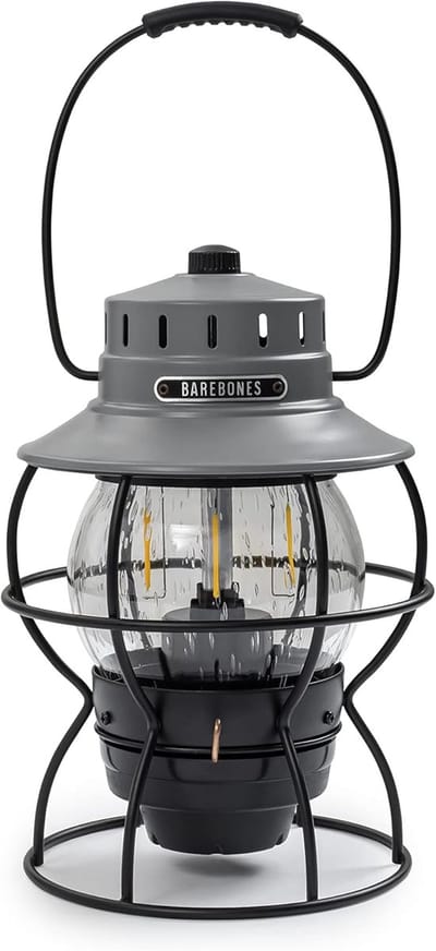 Lantaarn - Wandel Lantaarn - Sfeervolle Verlichting - Oplaadbaar Via USB - 6.5 x 6.5 x 9.5 cm - Grijs