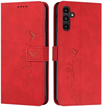 Coverup Hoesje - Geschikt voor Samsung Galaxy S25 FE Hoesje - Coverup Smile Book Case - Rood