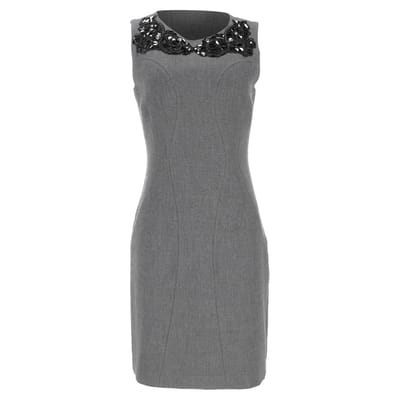 Diane Von Furstenberg Mackenzie jurk met versieringen in grijs polyester