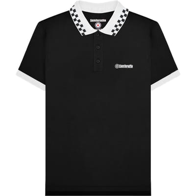 Lambretta Heren Geruite Poloshirt (Zwart)