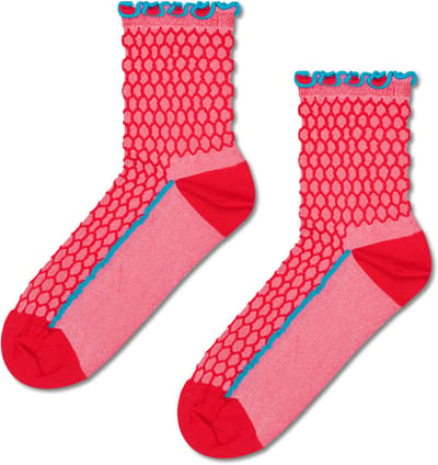 Happy Socks Structure Slinky Mini Crew Sock (1-pack) - hoge unisex enkelsokken - rood - hoge unisex enkelsokken - rood - Unisex - Maat: 36 - 40