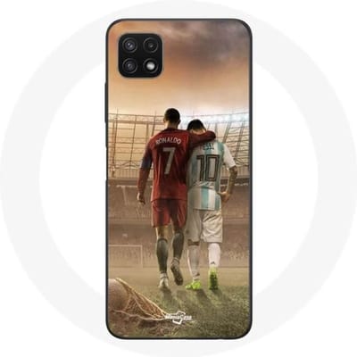 Coque - Maniacase - Samsung Galaxy A22 5G - Noir - Souple - Cristiano Ronaldo Messi GOAT noir