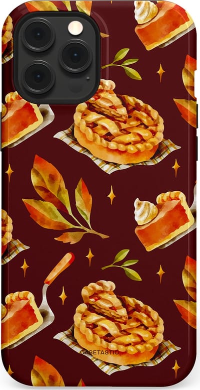 Casetastic Hoesje Geschikt voor Apple iPhone 12 Pro Max Magsafe - Stijlvolle Beschermende Duo-layer Case - Karamel Appel Ontwerp