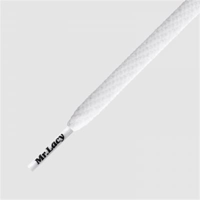 Mr. Lacy - Schoenveters - Veters - Sneakerveters - Flatties - Plat - Wit - Veterlengte 90 cm – Breedte 6 mm