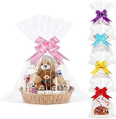 Dailygoods- Cellofaanzakjes 50 x 60 cm - 20 Stuks - Transparante Cadeauverpakking - Trekstrikken - Perfect voor Bloemen en Bruiloften - Veelzijdig en Stijlvol