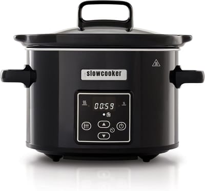 Quvo® Slowcooker met timer - Slowcooker - Crockpot - Zwart - ‎29cm x 29cm x 22cm