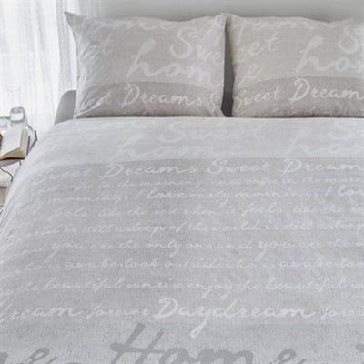 Ariadne at Home Home Sweet Home Dekbedovertrek - Eenpersoons - 140x200/220 cm - Naturel