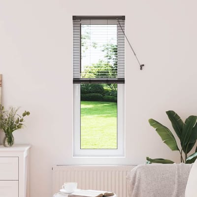 vidaXL - Venetiaanse - jaloezie - Zwart - 130 - x - 45 - cm - 25 - mm - Aluminium