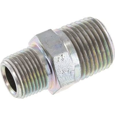 3/8'' NPT x 1/2'' NPT Verzinkt Stalen Borstnippel 210 Bar - Hydrauliek