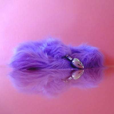 Buttplug met lange staart - Paars - Anaal plug met paarse staart