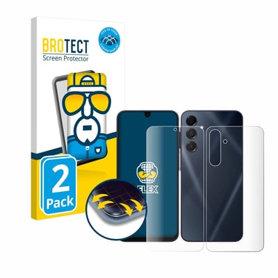 BROTECT - Screenprotector voor Samsung Galaxy A16 4G (Voor+Achter) - Folie Beschermfolie transparant volledig dekking - 2 Stuks