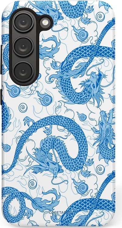 Casetastic Hoesje Geschikt voor Samsung S23 - Stijlvolle Beschermende Duo-layer Case - Drakengloed