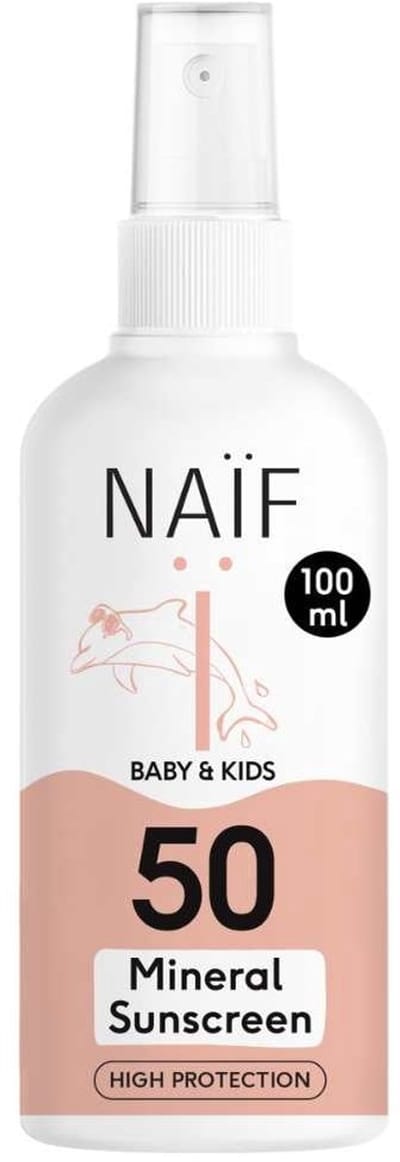 Naïf - Zonnebrand Spray - Baby's & Kinderen - SPF50 - met Natuurlijke Ingrediënten - 100ml