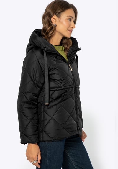 Wittchen Dames Capuchonjack met Trekkoord Zwart Polyester