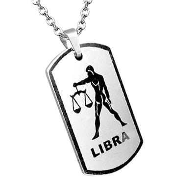 Montebello Ketting Weegschaal - 316L Staal - Horoscoop - 25x42mm - 60cm