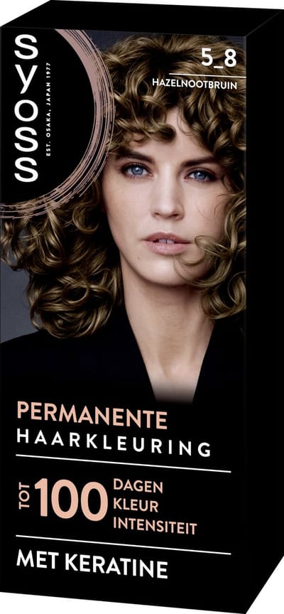 SYOSS Permanent Coloration 5-8 - Haarverf - Permanente Haarkleuring - Hazelnootbruin – Grijsdekking – Vermindert Haarbreuk - 1 Stuk