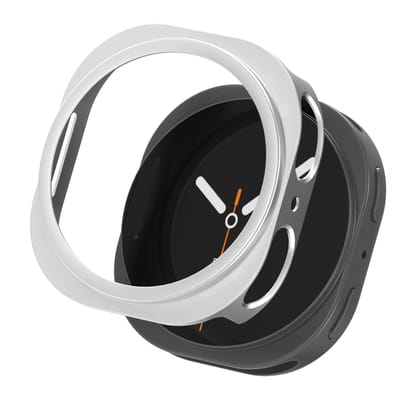 Screen protector - Geschikt voor Samsung Galaxy Watch 9 / Watch 8 (44 mm) - Full Cover Hard Case / Beschermend Hoesje - Zilver