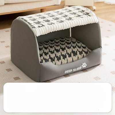 Nid pour animaux de compagnie Nid pour chat à tiroir fermé pour jeunes chats et chiens Lit pour chat d'automne et d'hiver Nid pour chien chaud et épais Fournitures de couchage pour chat Jas gray