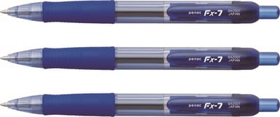 Penac FX-7 - 3-Pack - Gelpennen - Gel inkt balpen - Blauw - 0.7 mm