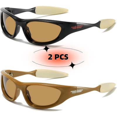 Vintage Premium Textuur Y2K Tech Zonnebril Trendy Ins Futuristisch Zonnebril Voor Dames ' s Gepersonaliseerde Zoet Cool Draagbare Accessoires